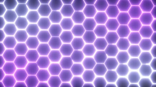 Fondo de animación hexagonal brillante con degradado abstracto