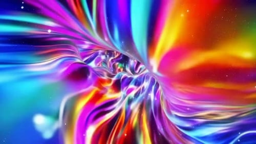 Boucle graphique en forme de vortex abstrait arc-en-ciel vibrant avec S