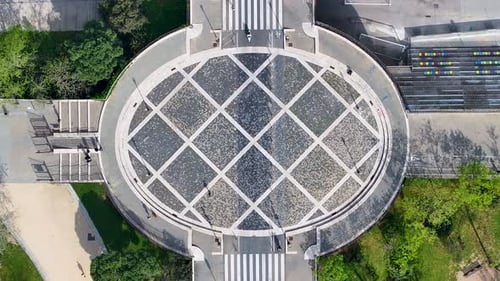 Scenic Roundabout at Barcelona Catalonia Spain.