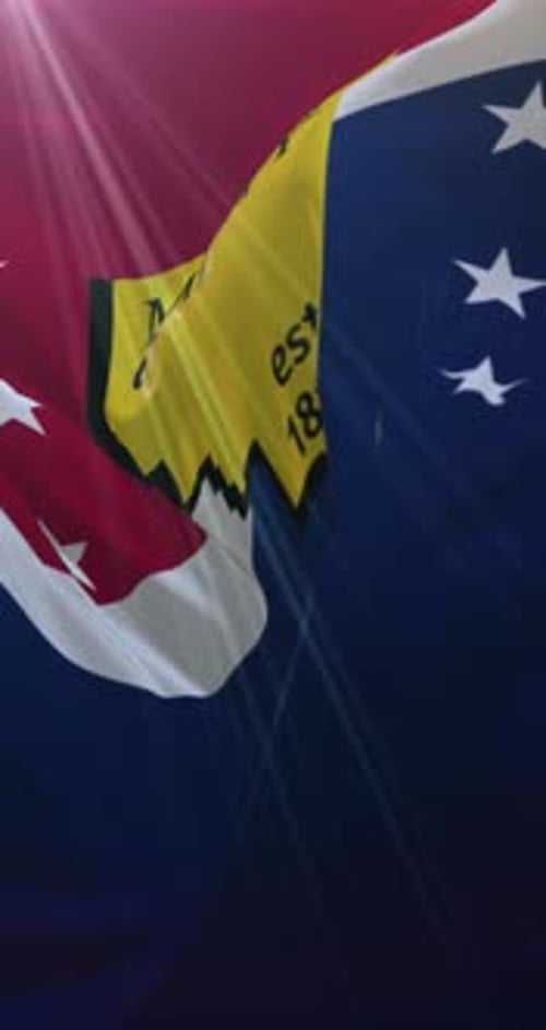 Marion County Flag Waving with Establishment Date Animation