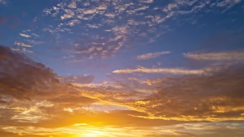Golden Hour Sky with Colorful Clouds