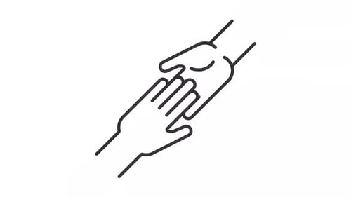 Minimalist Animated Hands Connecting Line Icon
