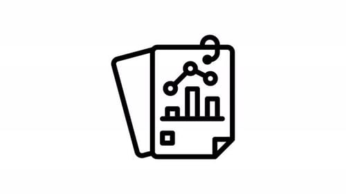 Animated Business Data Report Document Icon