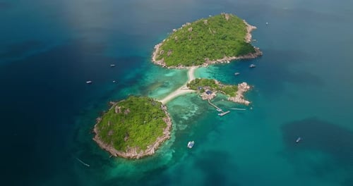 Aerial view of Koh Nang Yuan Island, Koh Tao in Thailand
