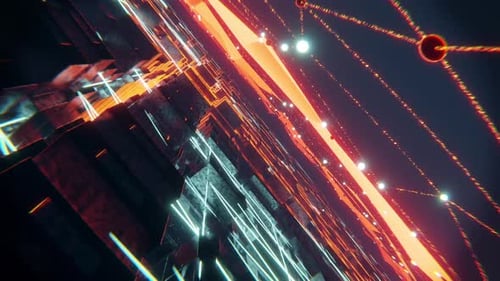 Abstract Futuristic Digital Tunnel Animation