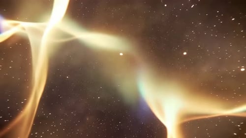 Abstract Aurora Borealis Shimmering in Starry Night Sky