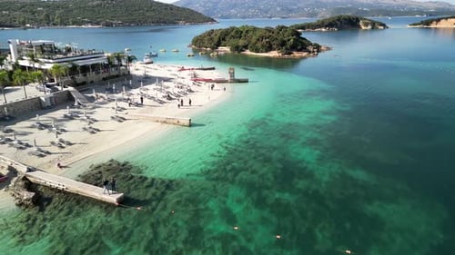 Luftbild Video dem Strand von Ksamili in Südalbanien