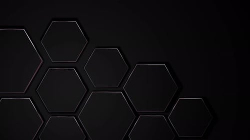 Abstract Geometric Hexagon Background Animation with Glowing Edges