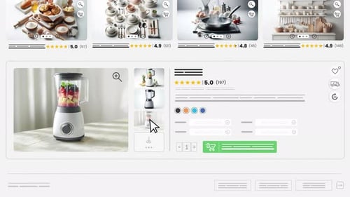 Animated E-commerce Website User Interface Navigation and Shopping
