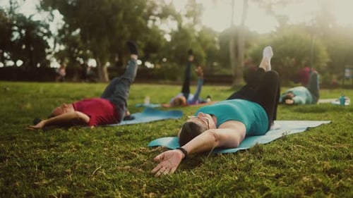 Senior people doing workout activity in a public park - Health elderly people lifestyle