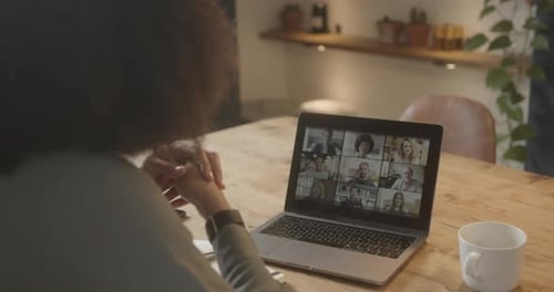 Woman On Video Conference Call At Home