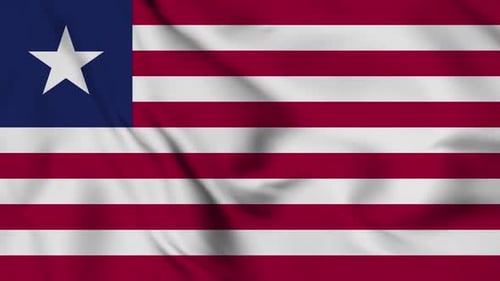 Waving Flag of The Liberia