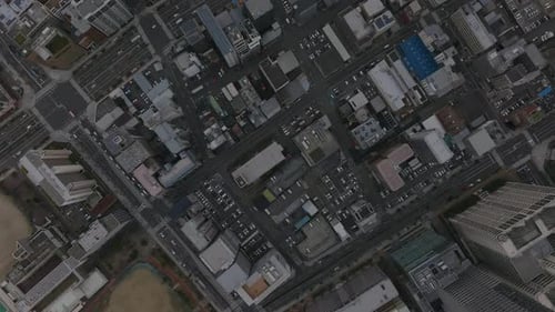 Top Down Panning Footage of Buildings and Streets in Urban Borough in Metropolis Slowly Moving