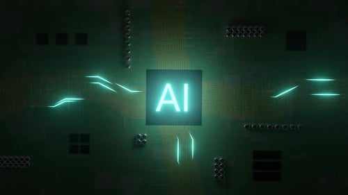 Inside AI, künstliche Intelligenz, Computerchip-Prozessor, CPU-Konzept