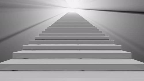 Ascending Minimalist Staircase Loop to Bright Light