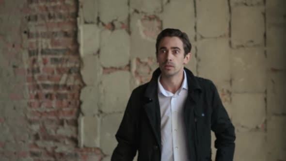Dismayed Man Tries to Escape From Trouble, People Stock Footage ft ...