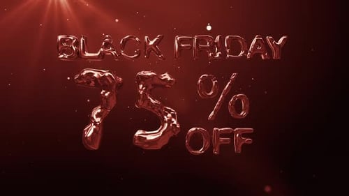 Black Friday 75% Off Metallic Liquid Text Animation