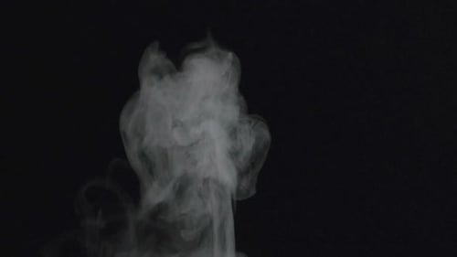 Ethereal White Smoke Rising on Black Background