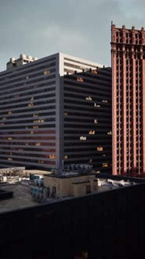 Vertical City Building Light Reveal