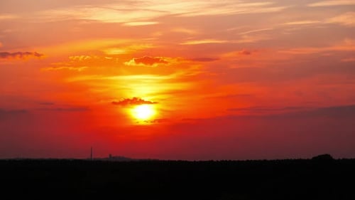 Beautiful Sunset Time Lapse with Fiery Sky