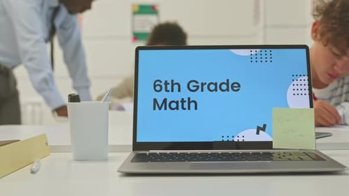 Sixth Grade Math Class with Teacher and Students