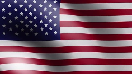 Realistic American Flag Waving Background