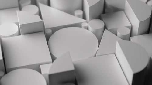 Dynamic Abstract Geometric Shapes Modern White Background