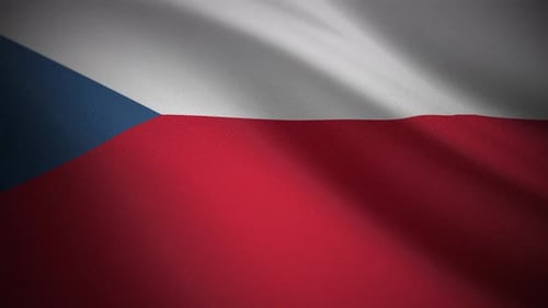 Animated Waving Czech Republic Flag with Realistic Fabric Movement