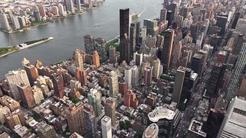 Aerial View of Bustling New York City