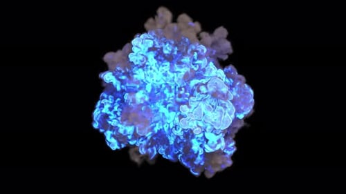 Dynamic Blue Energy Smoke Cloud Element