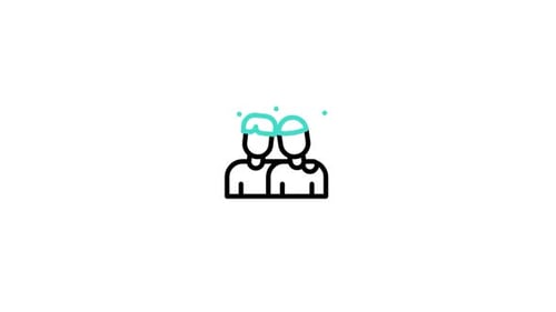 Minimalist Outline Icon of Two People