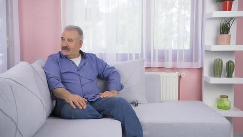 Lonely and sad old man.