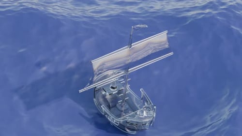3D Loop Animation of Cartoon Pirate Ship