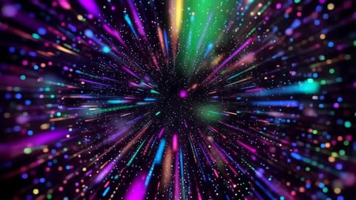 Bunte abstrakte Bewegungsgrafik mit Hyperdrive Space Warp Speed
