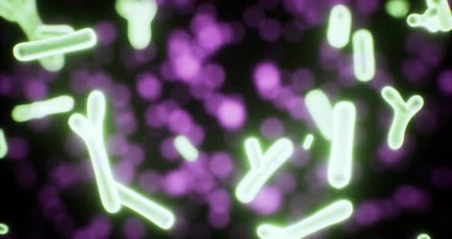 Neon Glowing Microscopic Organisms Abstract Science Medical Background