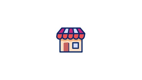 Animated Flat Design E-commerce Shop Icon