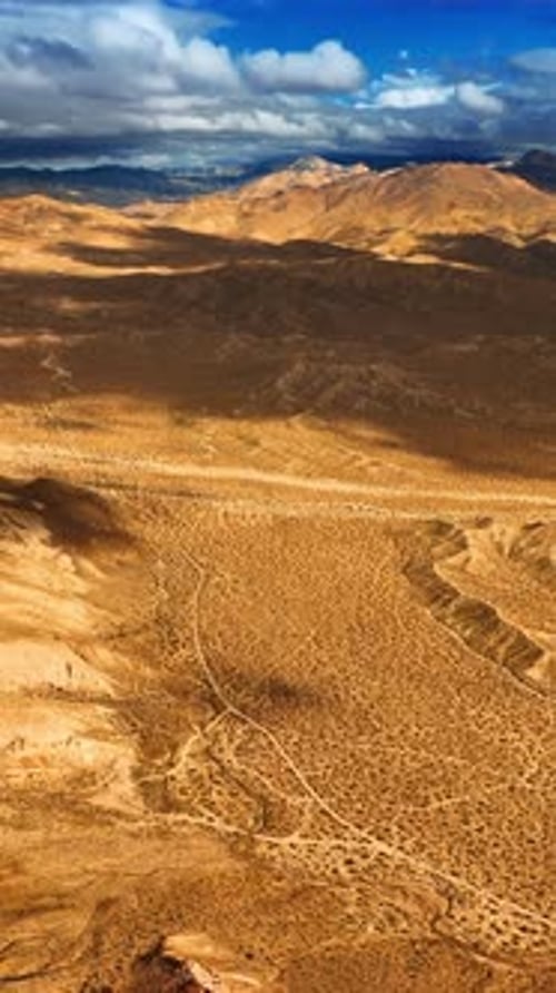 Stunning view of the rocky landscape with desert in the middle.