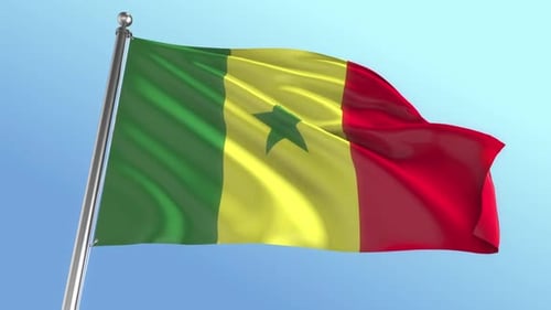 Senegal National Flag Waving Loop