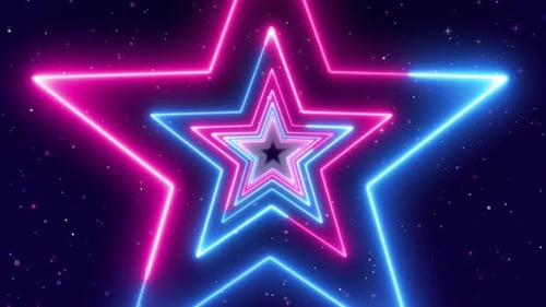 Neon Tunnel Star Shapes 01835
