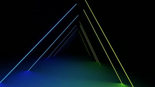Triangle Neon Light Tunnel Background
