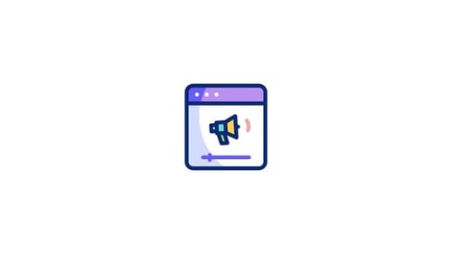Icono animado de publicidad en vídeo