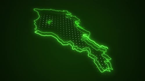Neon Glow Map Outline Digital Reveal