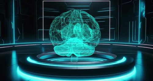 Human Brain Rotating 3D Projection