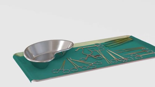 Tray With Surgical Equipment Rotation Animation