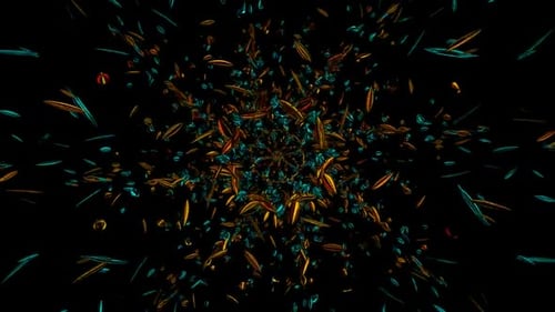 Abstract Colorful Galaxy Particles Kaleidoscope Animation Background