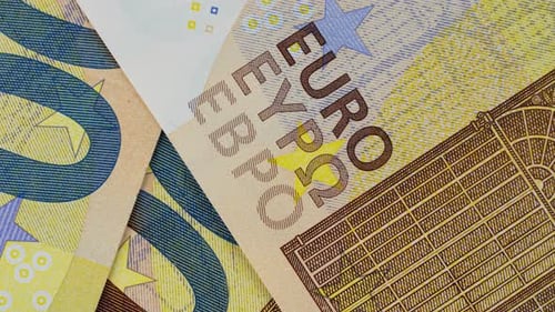 Euro Currency Banknotes in Stop Motion