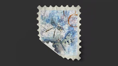 Ephemera Briefmarke, zum Aufrollen