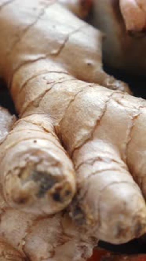 Close Up of Fresh Ginger and Turmeric Root
