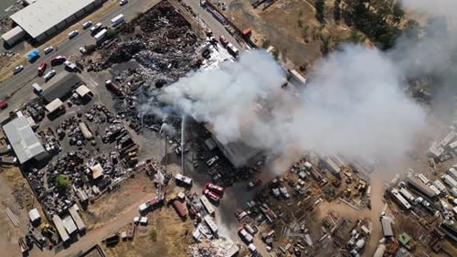 Círculo aéreo para incendios de chatarra industrial