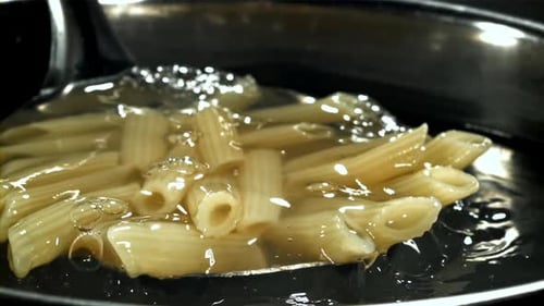 Penne Pasta Filmed on a Highspeed Camera at 1000 Fps
